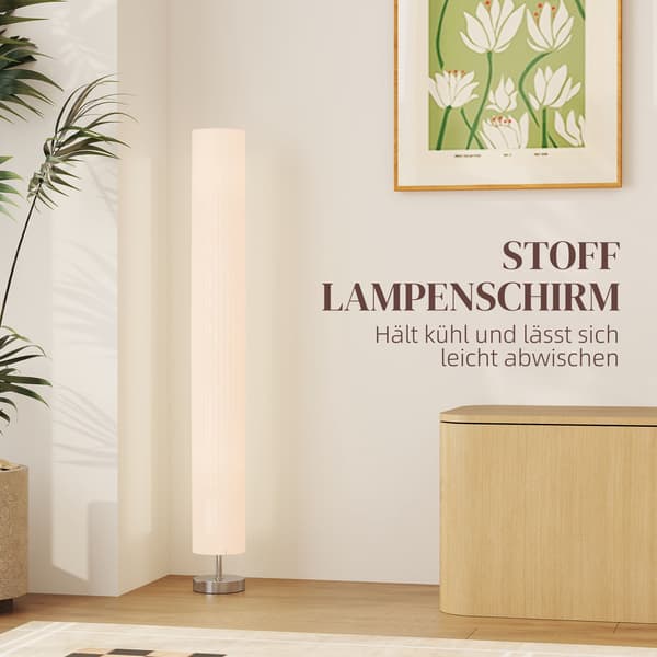 Gulvlampe, rustfrit stål, E27-sokkel, 120 cm