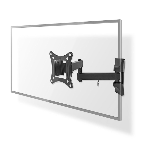 Fuld Motion TV Vægbeslag | 13-27 " | Maksimal vægt: 15 kg | Vipbar | Kan drejes | Minimum vægafstand: 60 mm | Maksimal vægafstand: 350 mm | 3 Drejepun Sort