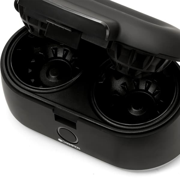 Dobbelt vaffelskål, 1000W, non-stick, sort