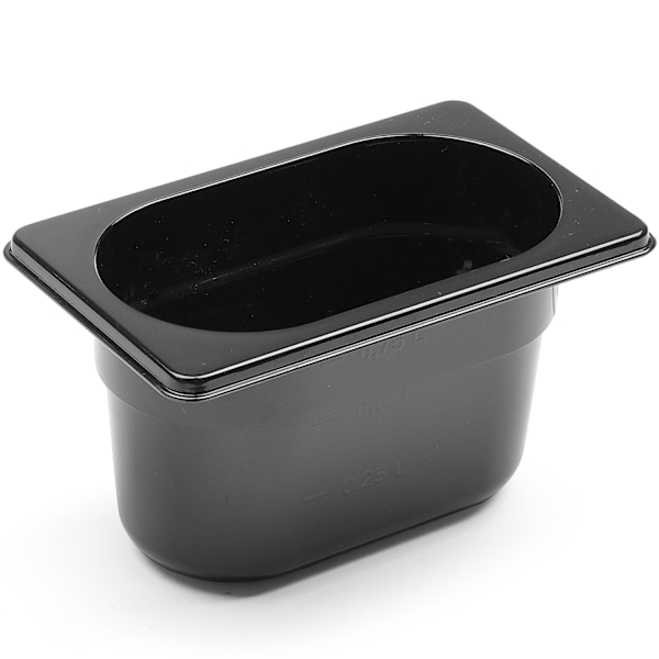 GN 1/9 ateriasäiliö mustasta polykarbonaatista 176x162x100mm 1L Hendi 862827