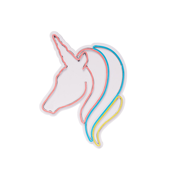 Dekorativ Plast Led Belysning Unicorn - Vit, Blå, Gul