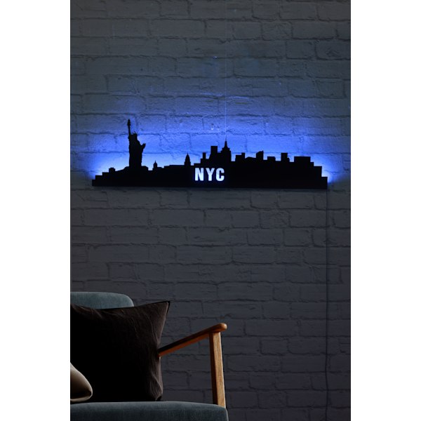 Dekorativ LED-belysning NYC Skyline - Blå