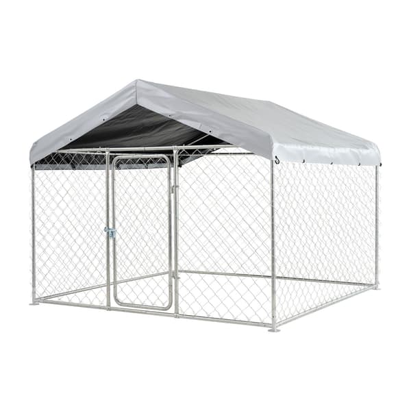 Hundgård för utomhusbruk 2 x 2 x 1,6 m, låsbart tak