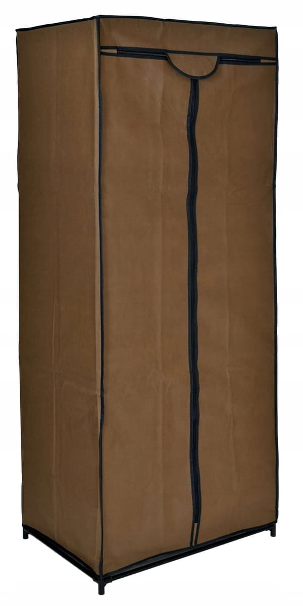 Textilgarderob med hyllplan, mörkbrun, 152x60x45 cm