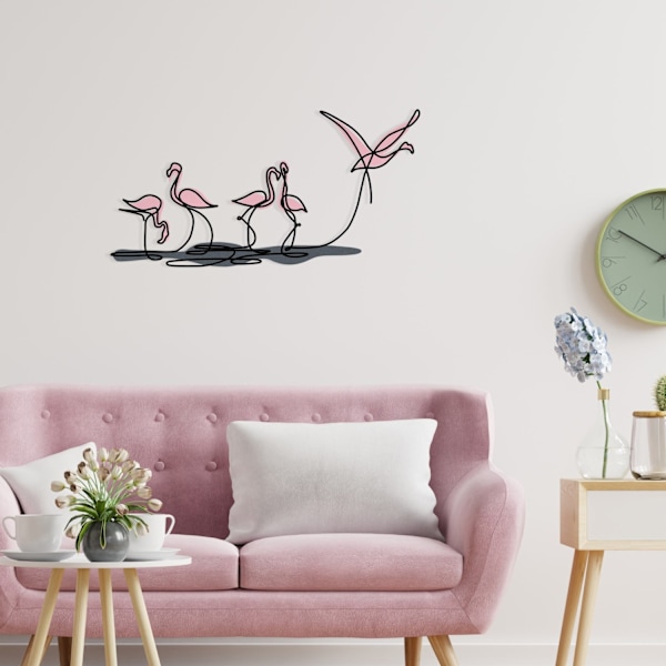 Dekorativt metallväggstillbehör Flamingo S
