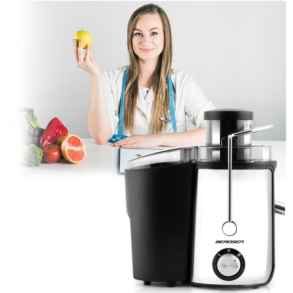 Juicer 600W, Rustfrit Stål, Sort, 0,5L Kapacitet