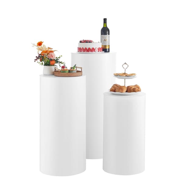 Bröllopsblomställningsset, 3 cylindriska piedestaler 60-90 cm