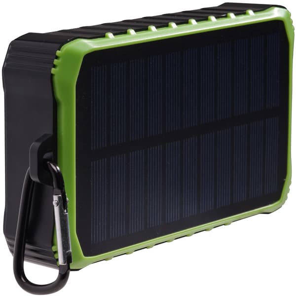 PowerBank 10.000 mAh Solcellehåndsving Sort/grøn