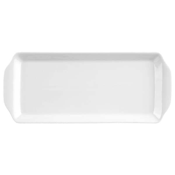 Serveringsfat i porslin, vitt, 36x15,5 cm