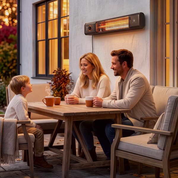 Infraröd terrassvärmare 2000W, kolfiber, fjärrkontroll