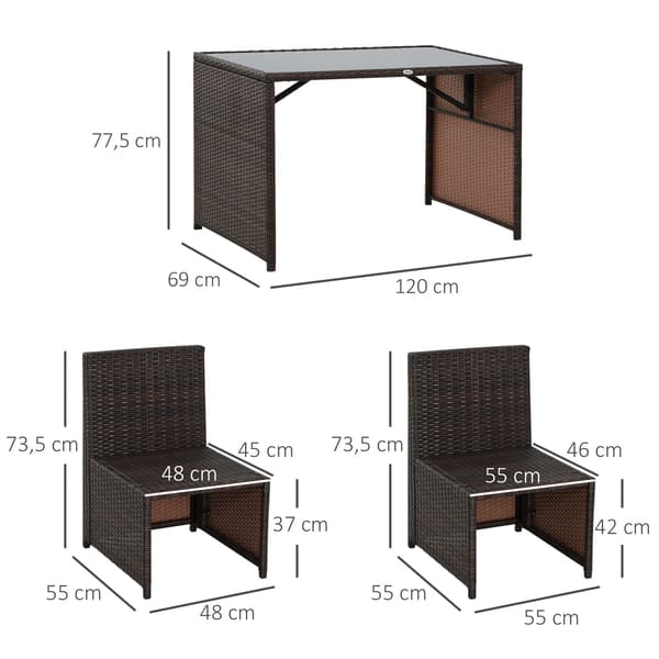 Polyrattan Sæt 5 Dele Havesæt Havemøbler