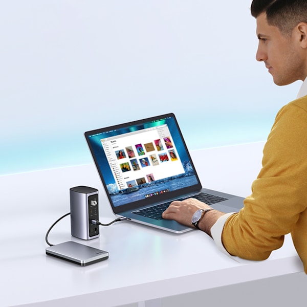12in1 Monitoimitelakointiasema HUB-sovitin Ugreen CM555 - harmaa