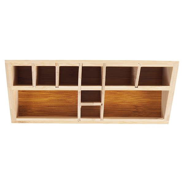 Organizer med 10 rum i bambustræ til make-up og make-up