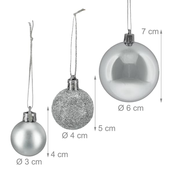 Juletræskugler sæt, mat/skinnende/glitter finish