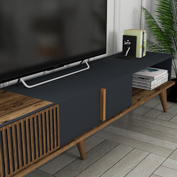 TV Stand Milan Alt - Valnød, antracit