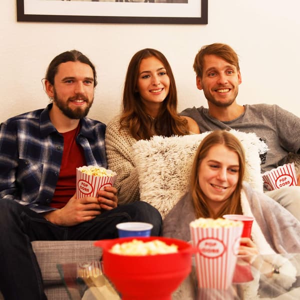 Popcornskål i silikon för mikrovågsugn