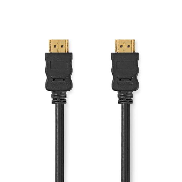 High Speed ​​HDMI ™ kabel med Ethernet | HDMI™ Kontakt | HDMI™ Kontakt | 4K@60Hz | ARC | 18 Gbps | 1.00 m | Rund | PVC | Svart | Label