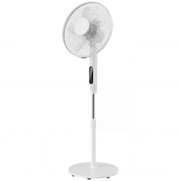 Stativfläkt med timer, oscillerande, fjärrkontroll, vit