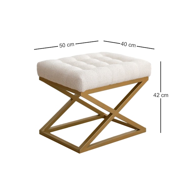 Puf Altin Capraz - Creme