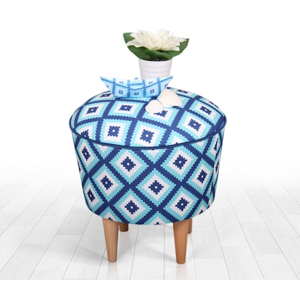 Pouffe Sky v3 - Blå, Vit