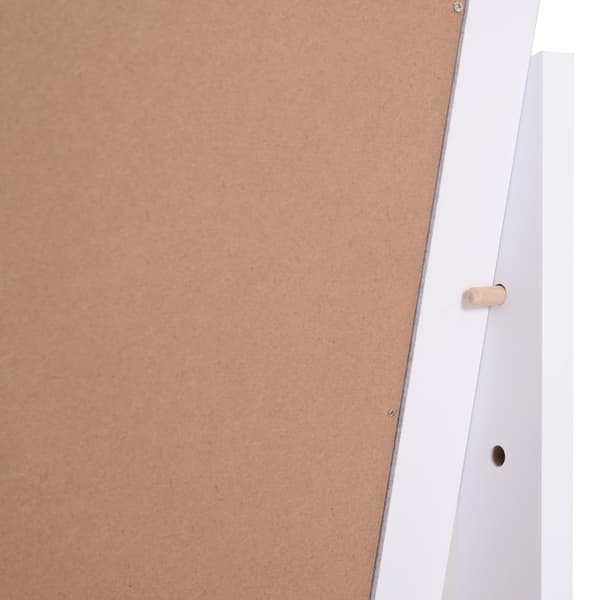 Ståspegel Elegant helkroppsspegel med upphöjda fötter, lättskött MDF, vit, 47x46x148cm för sovrum och hall