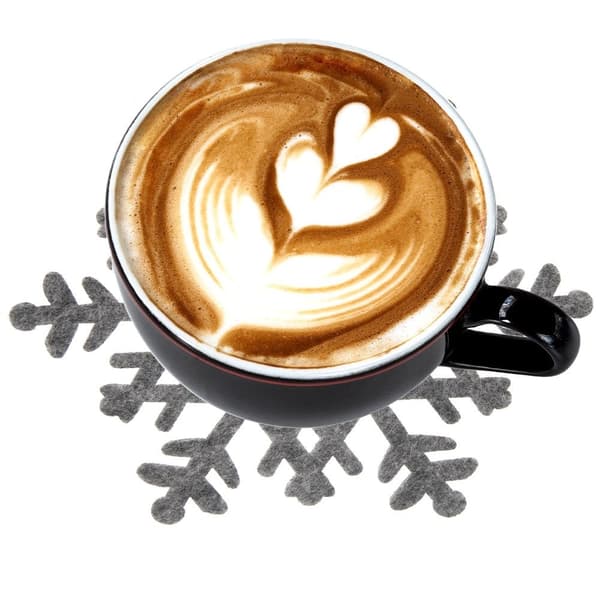 Snöflingeformade underlägg för alla kärl - grå filtset