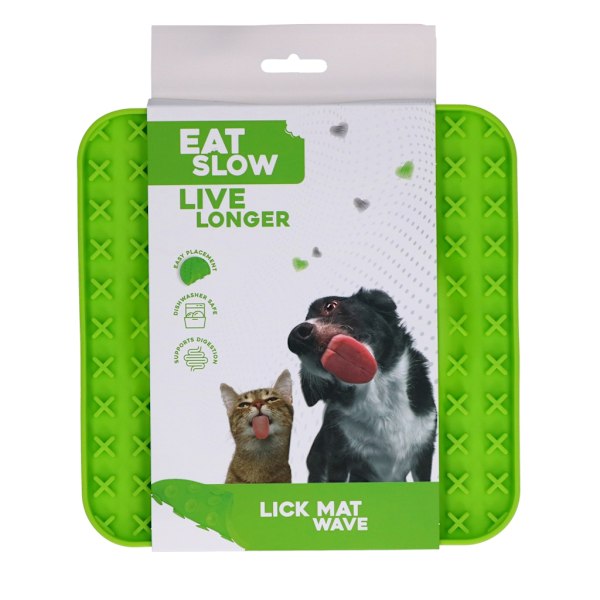 Ät Långsamt Lev Längre Lick Mat Wave Green