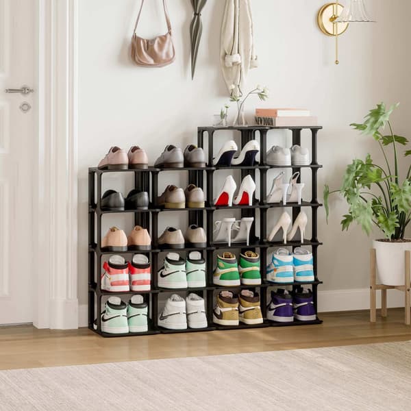 Vit skoförvaring, 6-pack – Smal, platsbesparande design