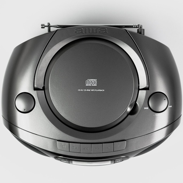 Kassetteradio CD/FM-radio/kassettebånd/USB/BT Mørkegrå