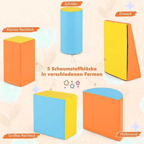 Foam Play Blocks -setti – 5 kpl, pehmeät kiipeilylelut