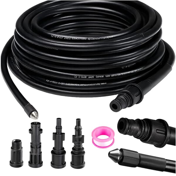 Rörrengöringsslang med adapter, 20m längd