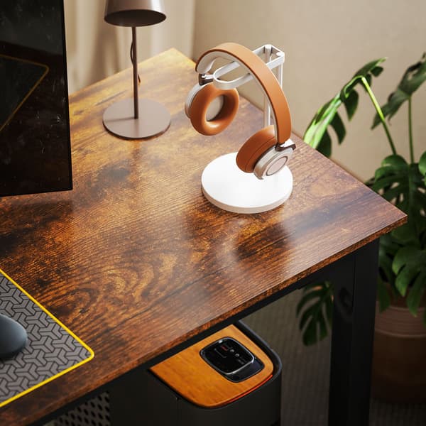 Datorbord, rustik brun, rymlig design, spånskiva