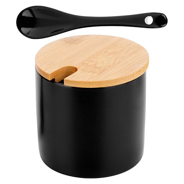 Sort keramisk sukkerskål