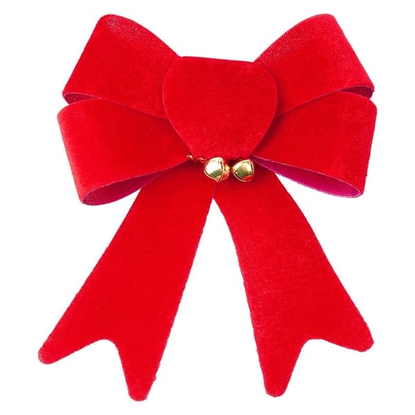 Dekorativ julefløjlssløjfe 13x16 cm 2 stk.