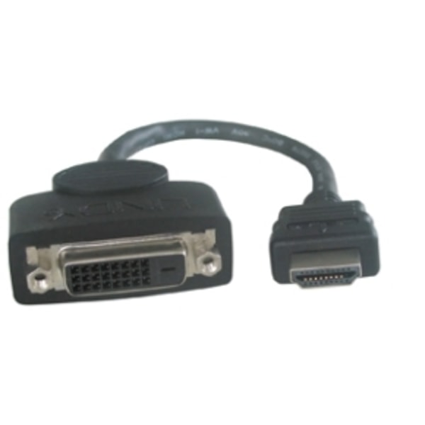 Lindy 41227, 0,2 m, DVI-D, HDMI, uros - uros, musta