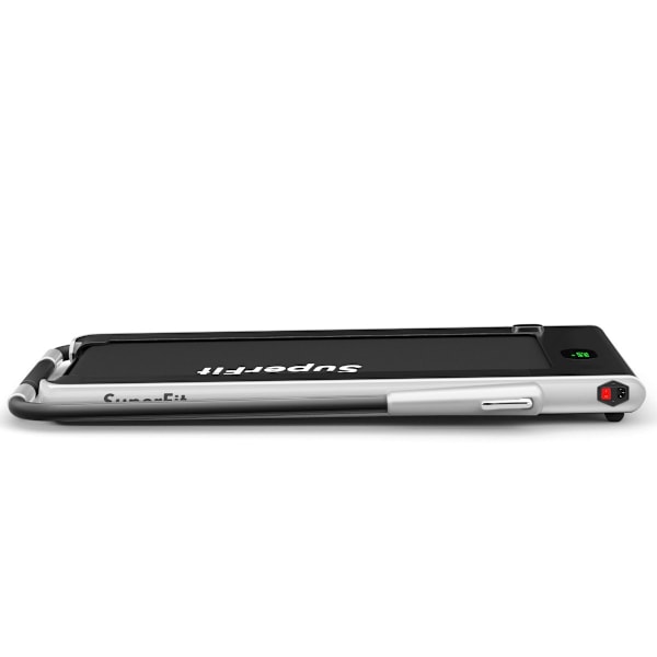 Elektriskt löpband 1-12km/h LED-display Vikbar motionscykel Träningsutrustning 120kg Silver