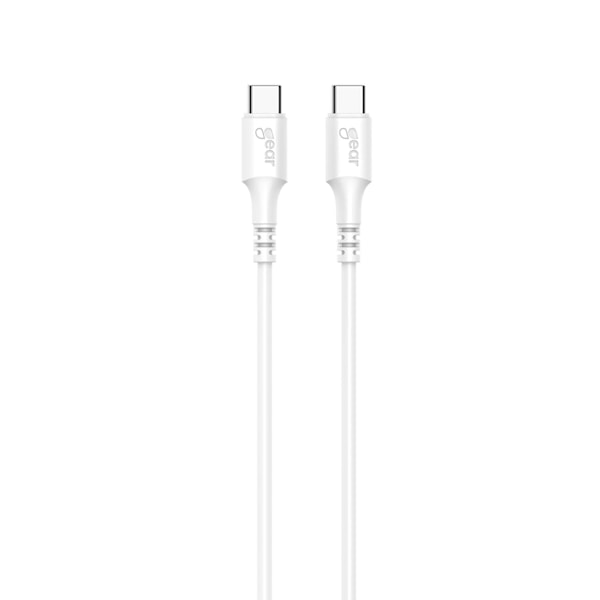 GEAR Latauskaapeli USB-C-USB-C 2.0 2m valkoinen pyöreä kaapeli