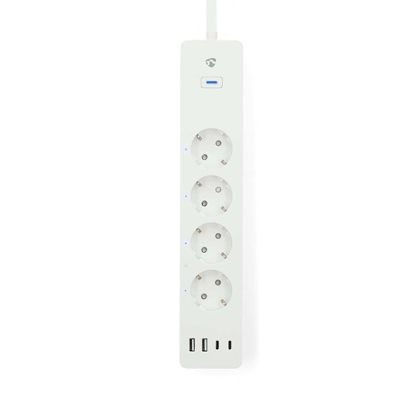 SmartLife Jatkojohto | Wi-Fi | Hybrid (CEE 7/7) / USB A / USB-C™ | 16 A | 3680 W | 2.00 m | 0 - 55 °C | Android™ / IOS | Valkoinen