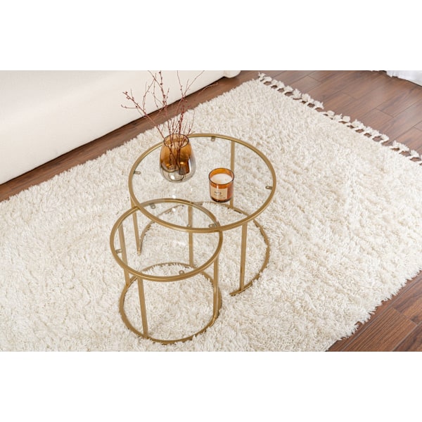 Soffbordsset Guld-Transparent-60-42