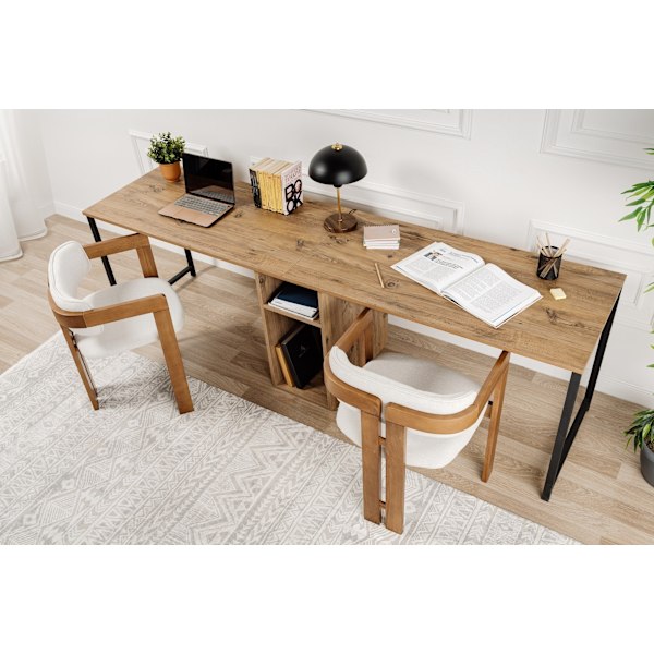 Study Desk Twin Study Desk - Atlantic Pine, Sort