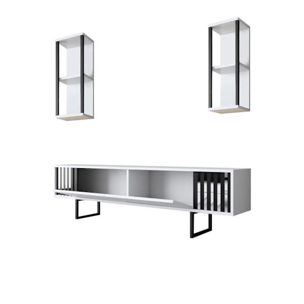 TV-enhet Chrome Line - Vit, Svart