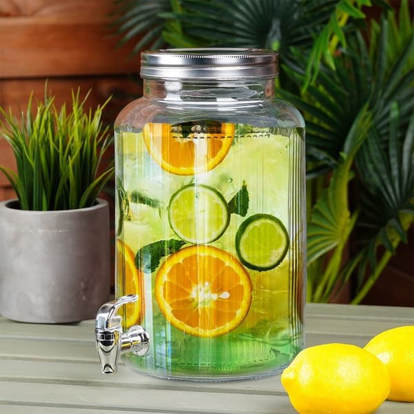 Dryckesbehållare med kran för lemonad och bål