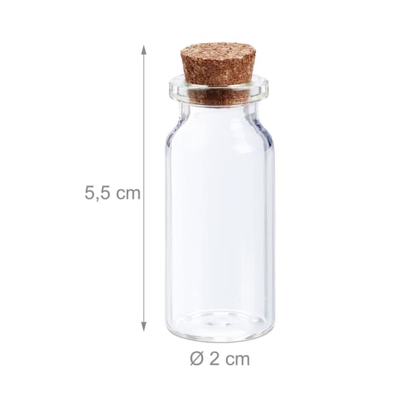 Minilasipullot, korkkitulppa 60p Set