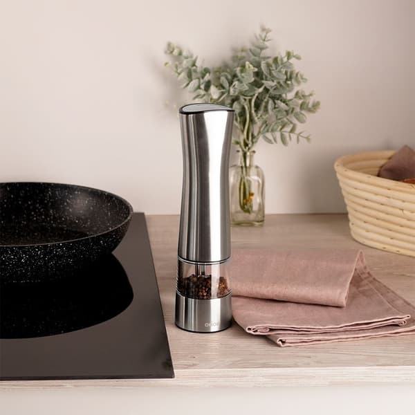 Elektrisk kværn til peber, salt og krydderier i rustfrit stål