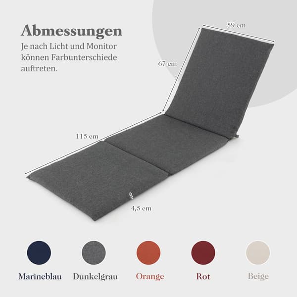 Dynset för utomhusloungestolar, mörkgrå, 182 x 59 cm