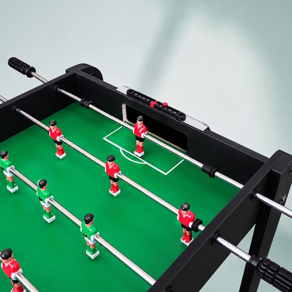 Indendørs bordfodbold med 3 bolde – sort, MDF, 73,5 cm
