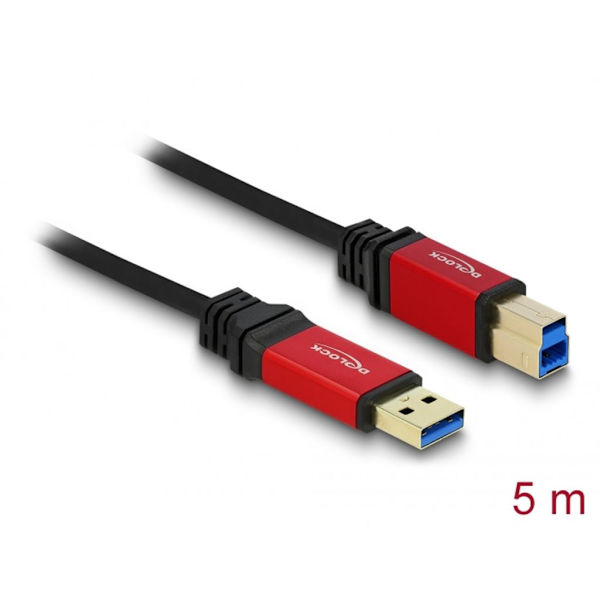 Delock USB 5 Gbps kabel USB-A han til USB 5 Gbps USB-B han 5m Premium