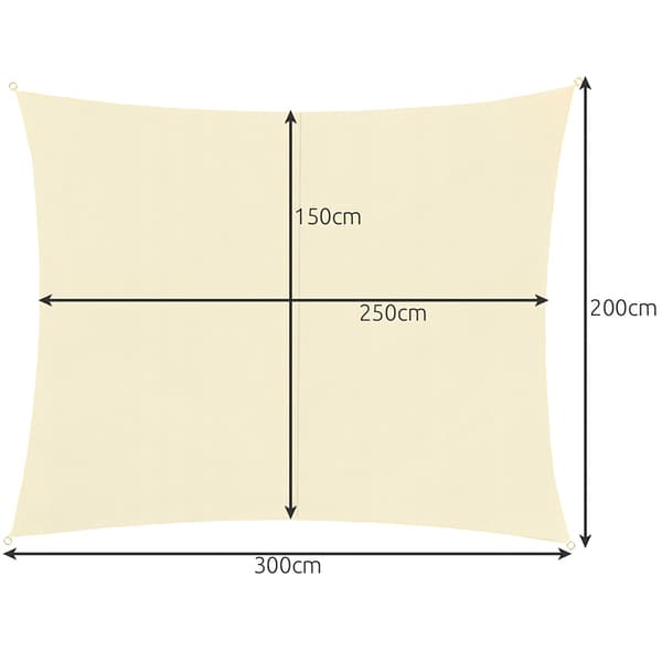 Skuggsegel 3x2m - beige Gardlov 23163