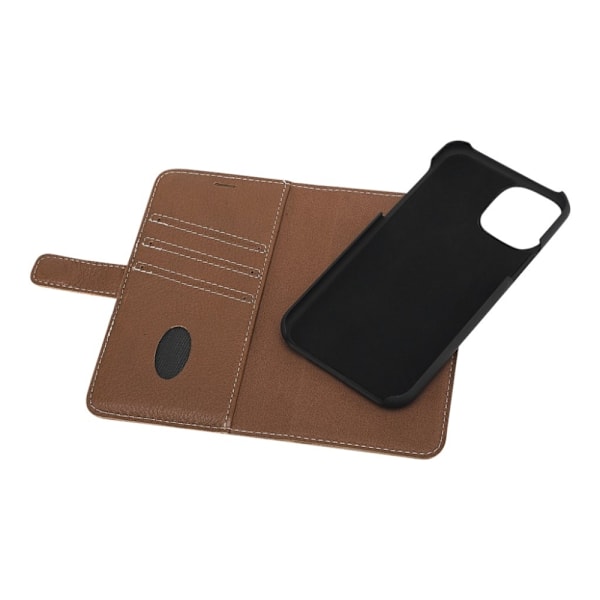 Essentials Wallet Aftagelig - Foldetaske til mobiltelefon - ægte læder - brun