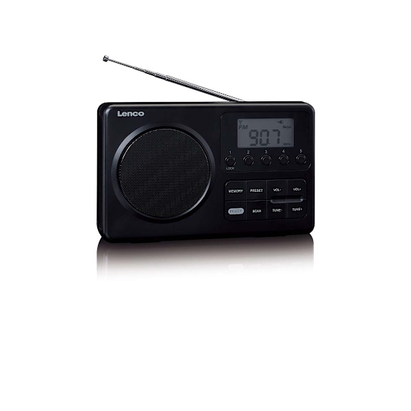 MPR-035BK Kompakt bærbar FM-radio med LCD-skærm Sort